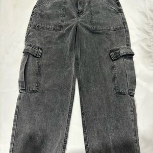 Women’s/ Girls Black Faded Cargo Pants